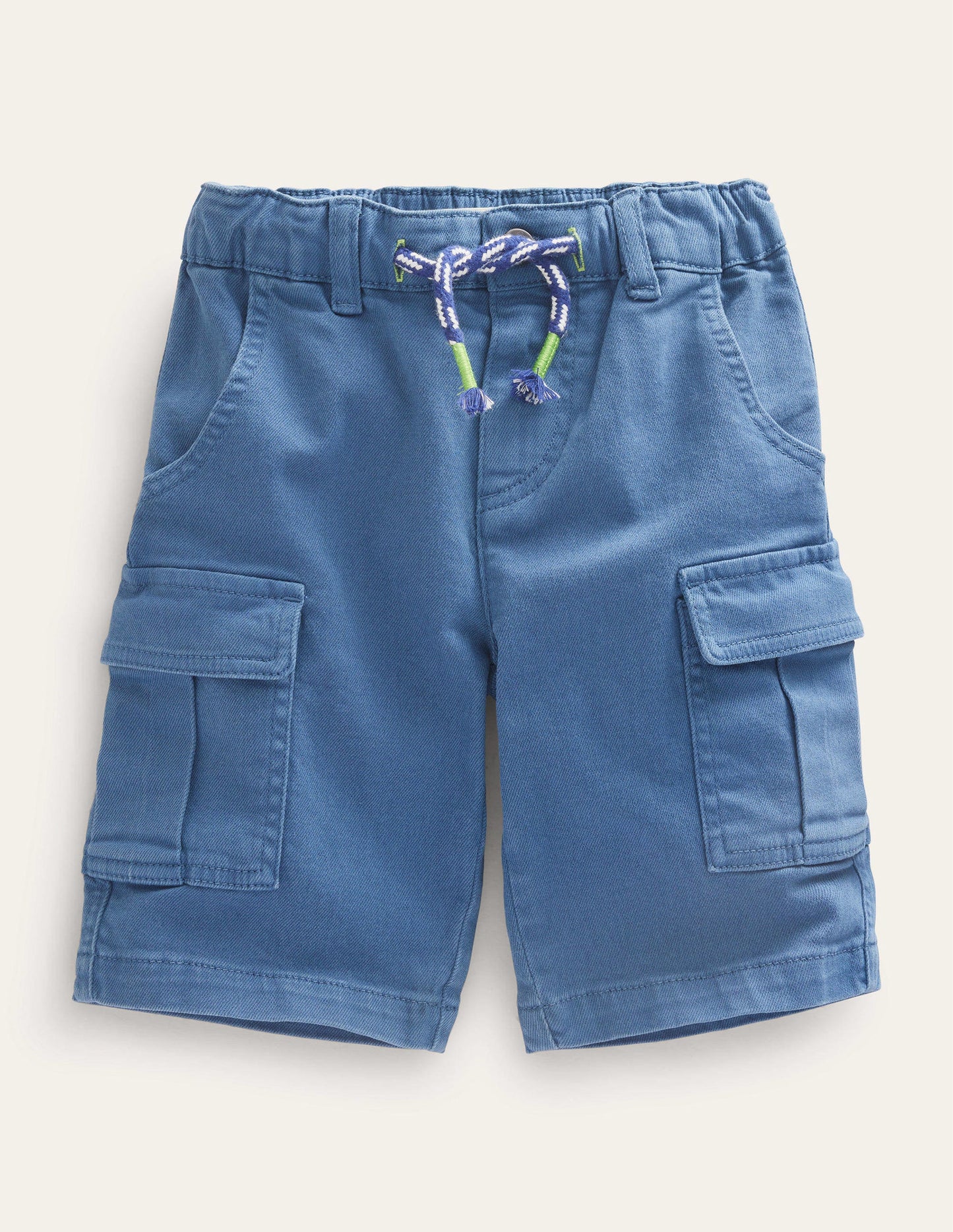 Garment Dye Cargo Shorts-Robot Blue