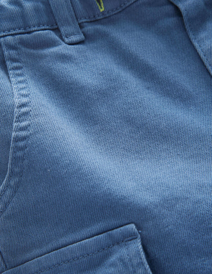 Garment Dye Cargo Shorts-Robot Blue