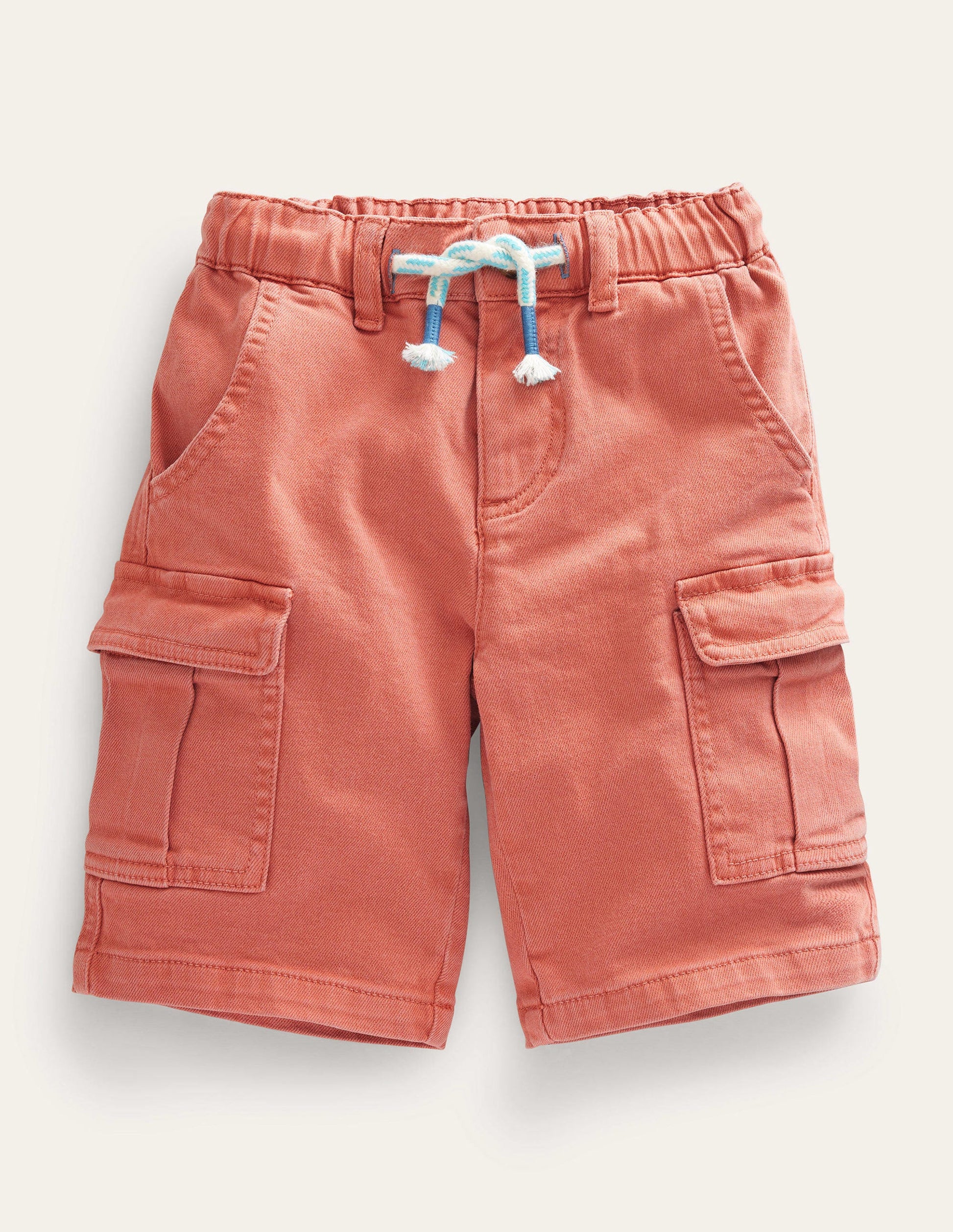 Garment Dye Cargo Shorts-Washed Jam Red-1