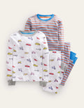 Snug Twin Pack Long Pyjamas-Vehicles
