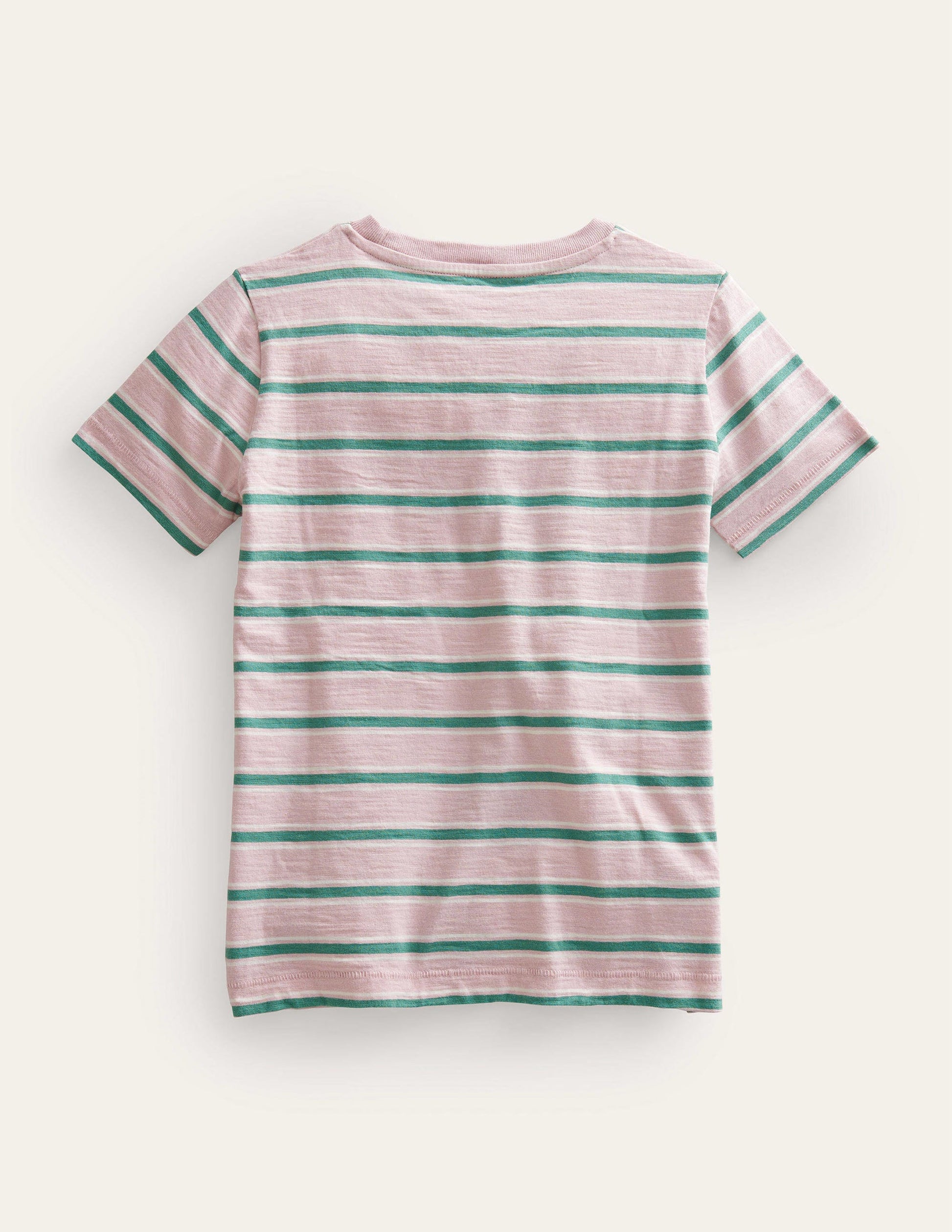 Striped Washed Slub T-shirt-French Pink/Csarite Green-2