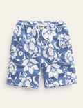 Towelling Sweat Shorts-Blue Floral