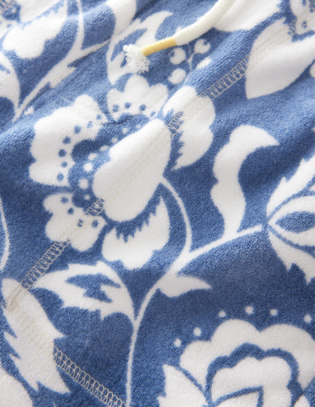 Towelling Sweat Shorts-Blue Floral-3
