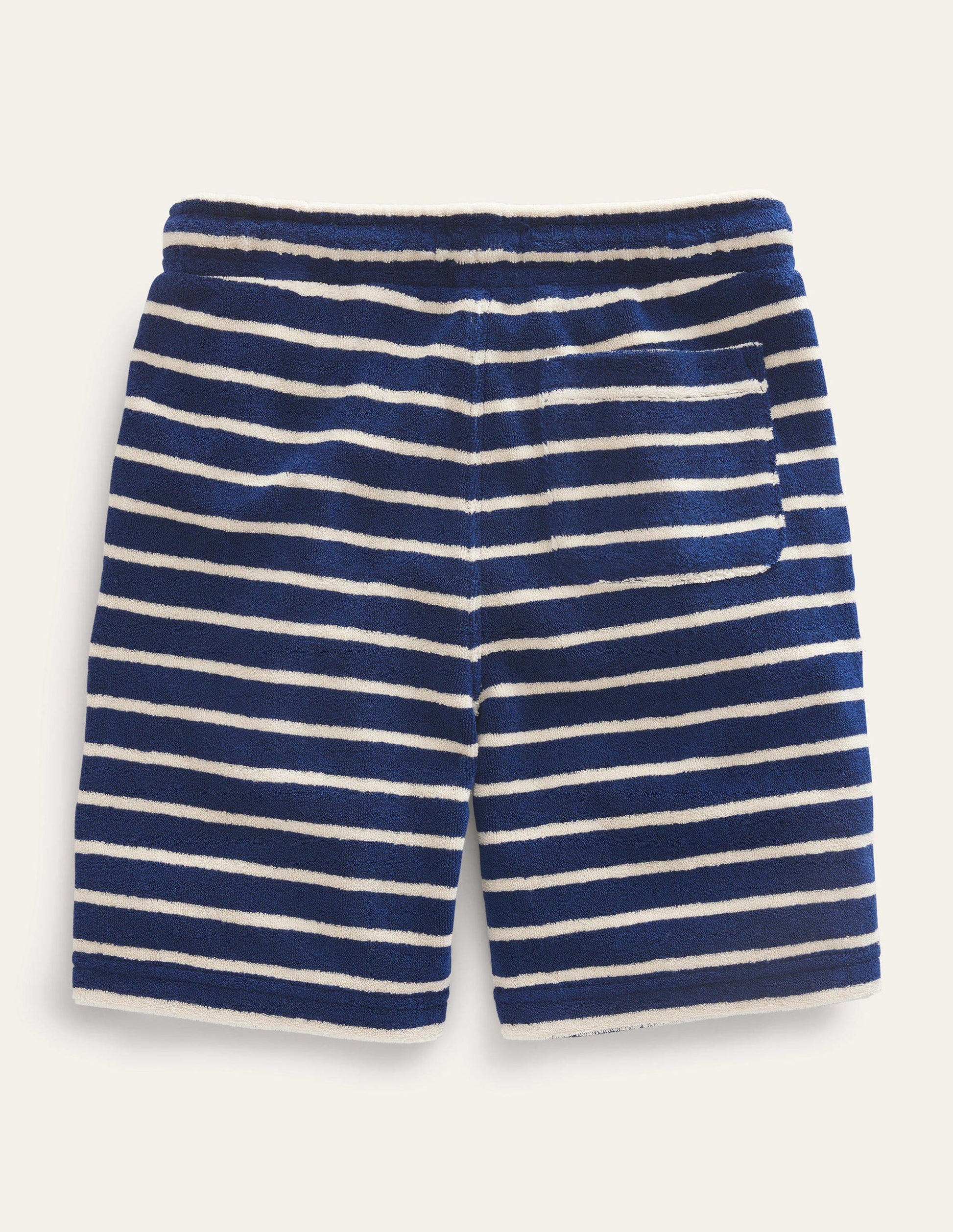 Towelling Sweat Shorts-Navy/White-2