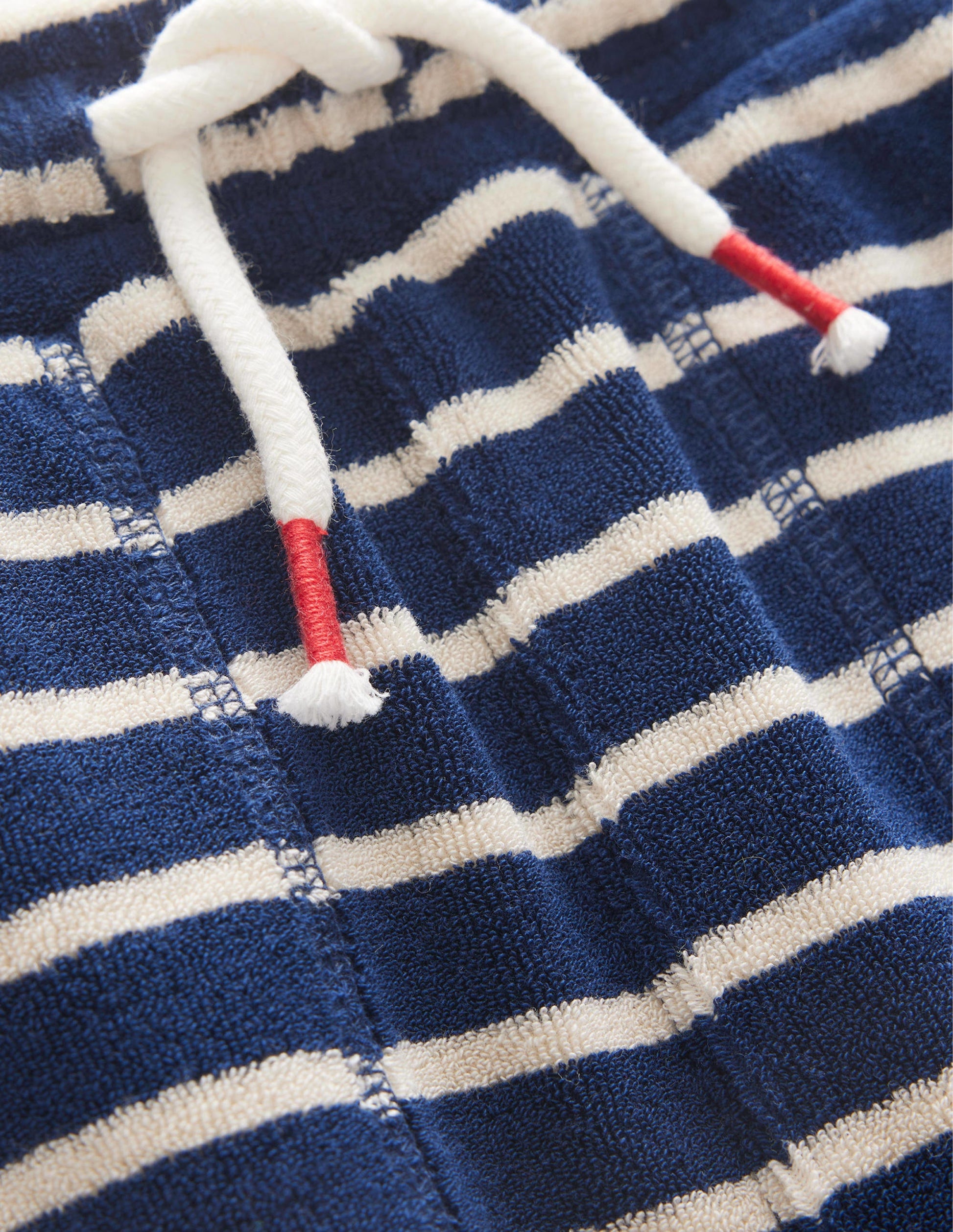 Towelling Sweat Shorts-Navy/White-3