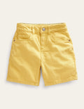 Relaxed Denim Shorts-Yellow