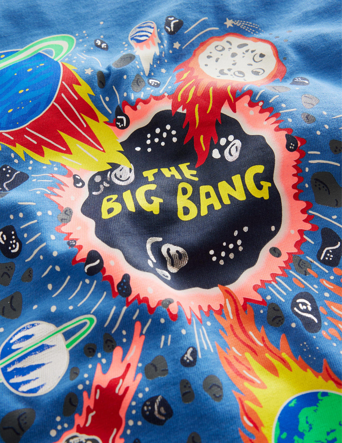 Glow Slogan T-shirt-Delft Blue Space-3