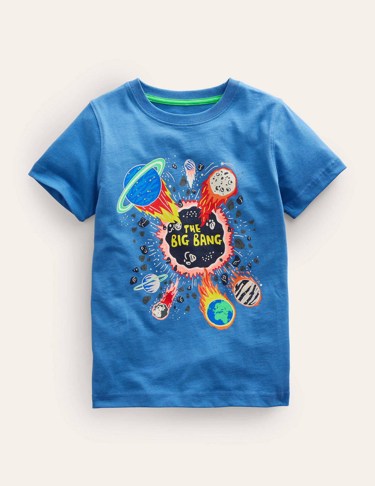Glow Slogan T-shirt-Delft Blue Space-1