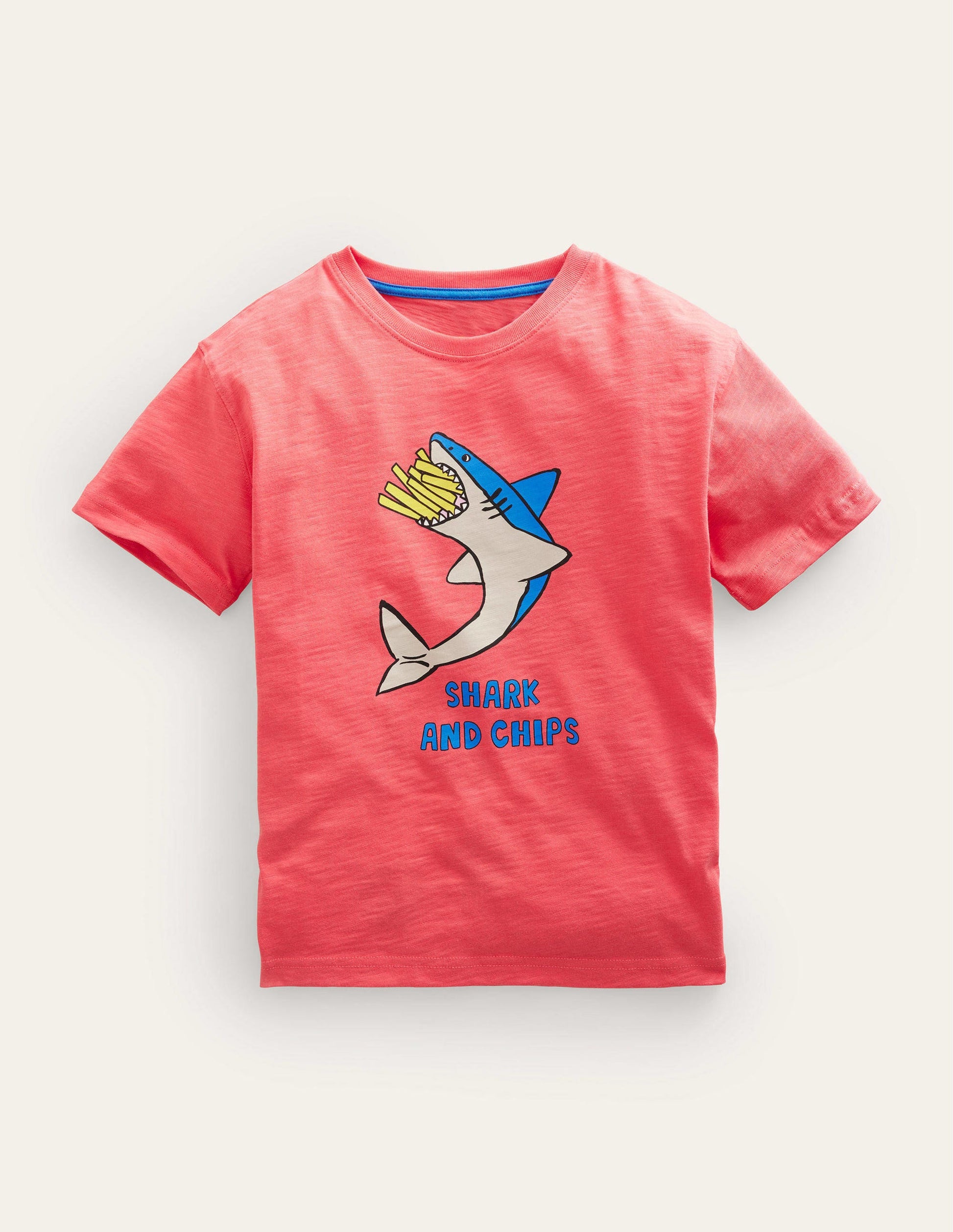 Printed Humour T-shirt-Jam Red Shark-1
