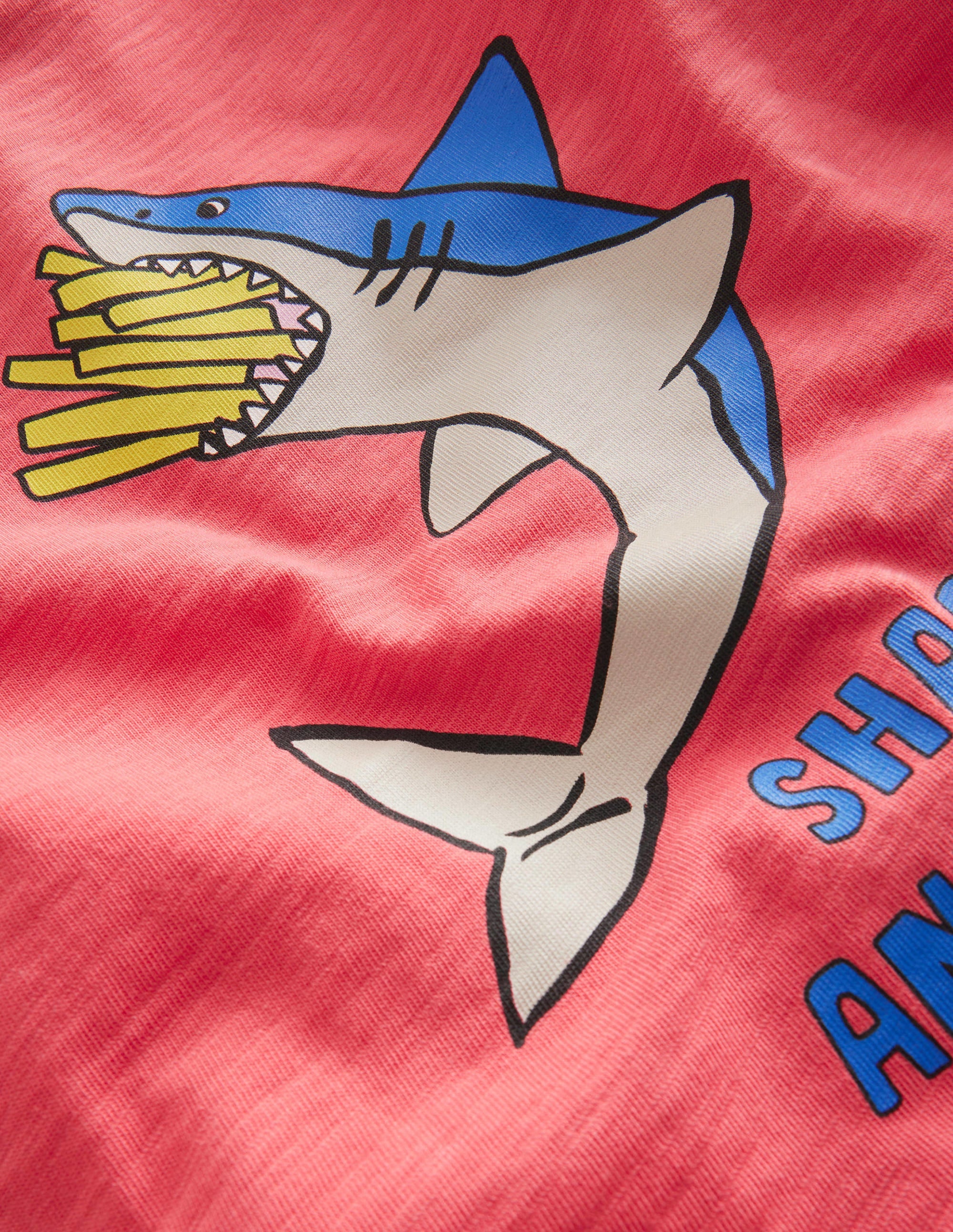 Printed Humour T-shirt-Jam Red Shark - Image 3