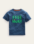 Graphic T-shirt-Robot Blue Free Hugs