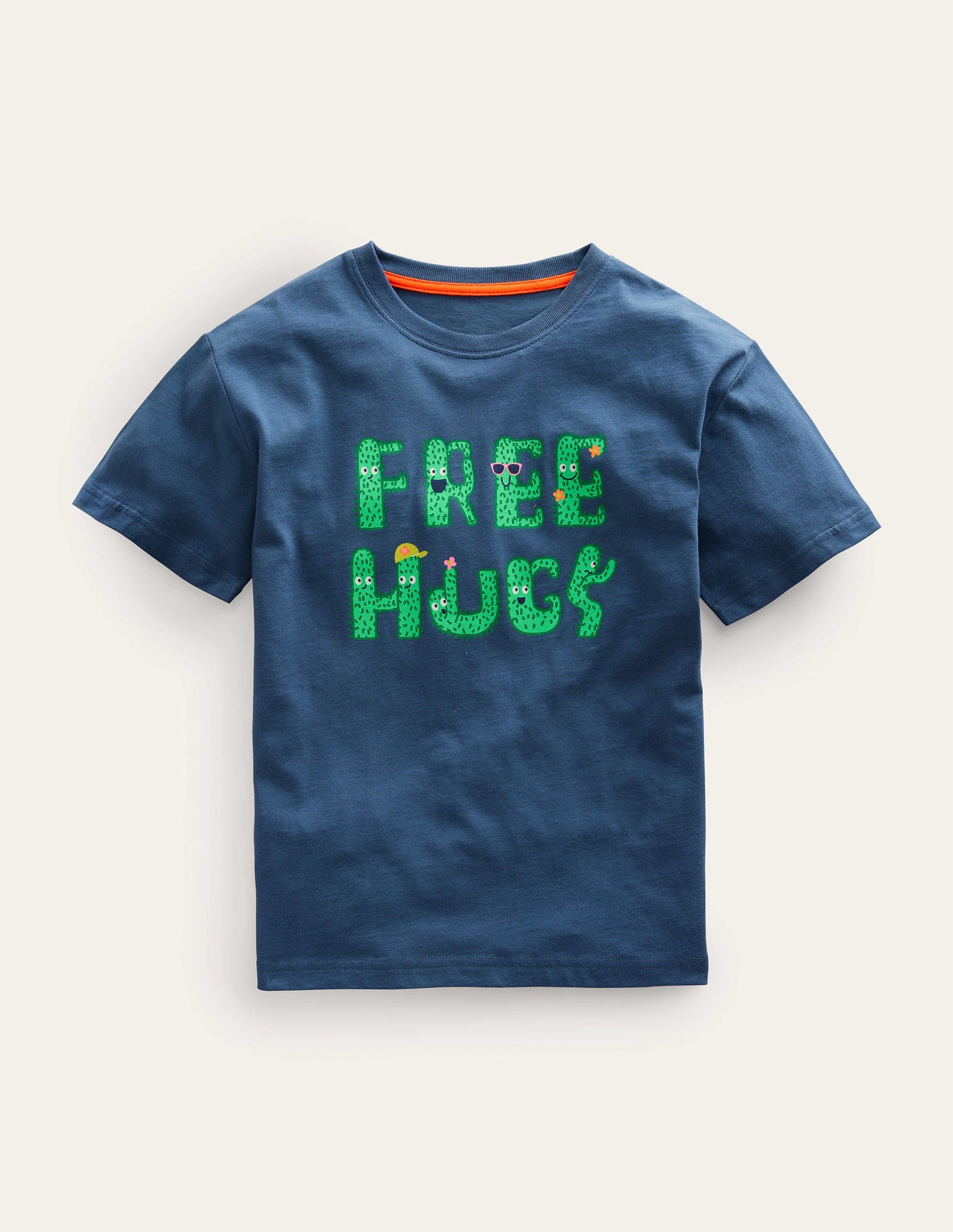 Graphic T-shirt-Robot Blue Free Hugs-1