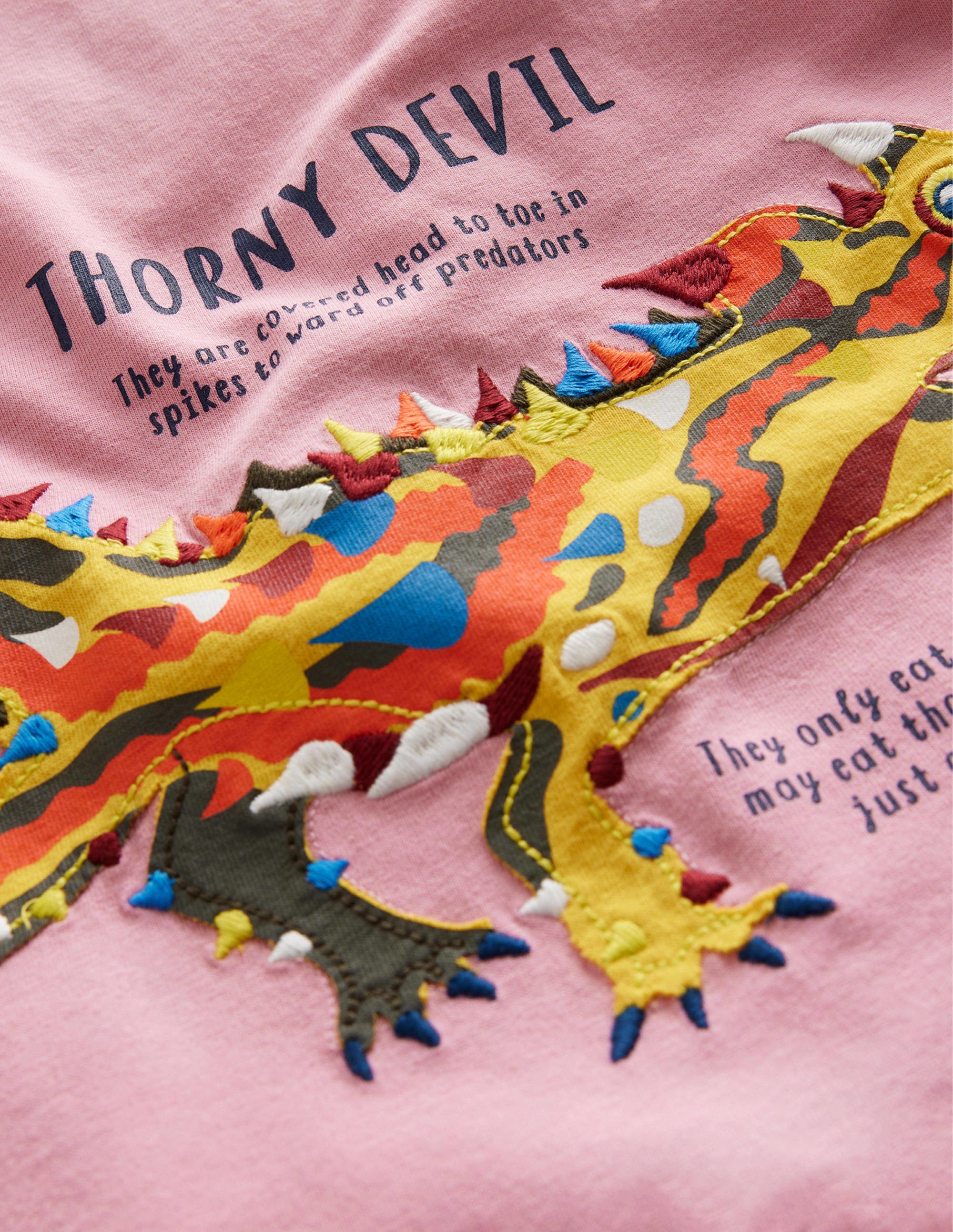 Animal Facts T-shirt-Formica Pink Thorny Devil - Image 3