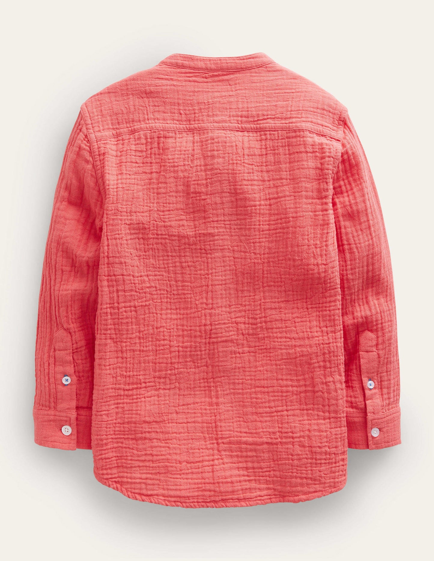 Double Cloth Grandad Shirt-Jam Red