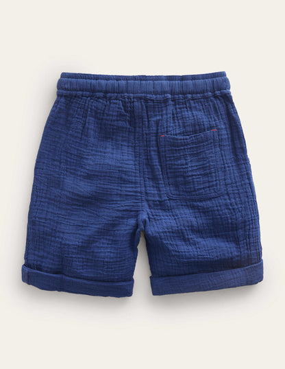 Lightweight Holiday Shorts-Dark Chambray