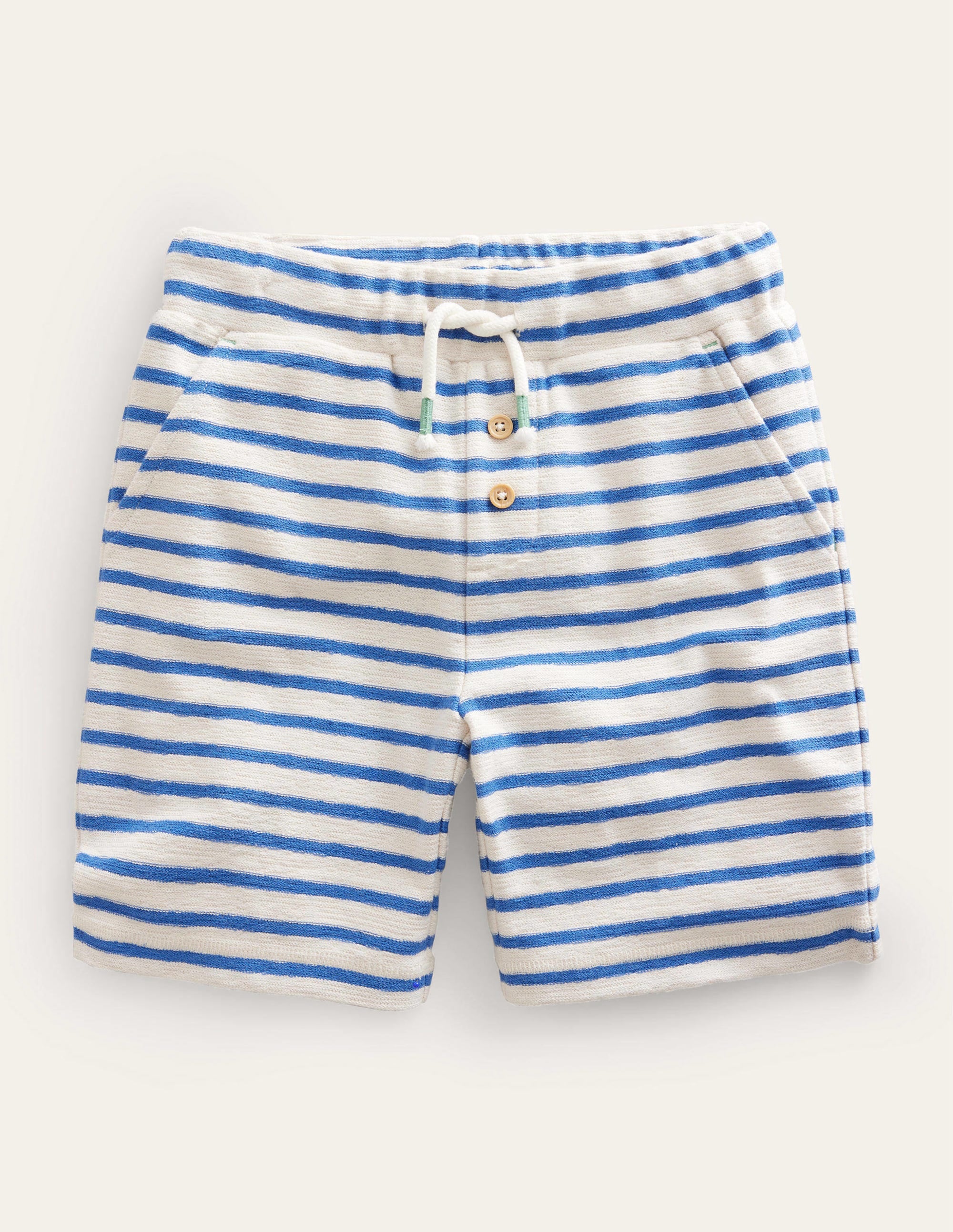 Textured Jersey Short-Delft Blue/White - Image 1