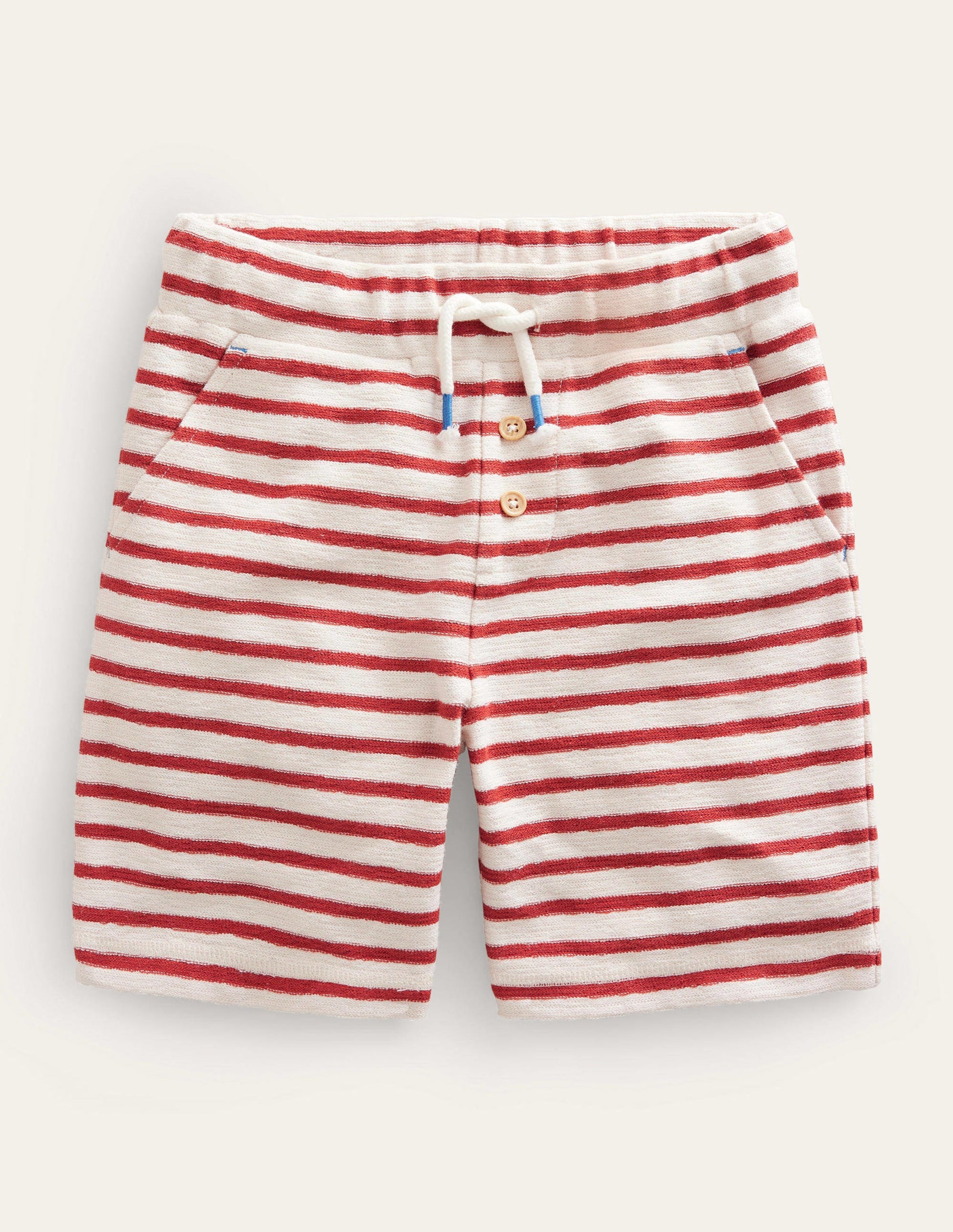 Textured Jersey Short-Chestnut Brown/White-1