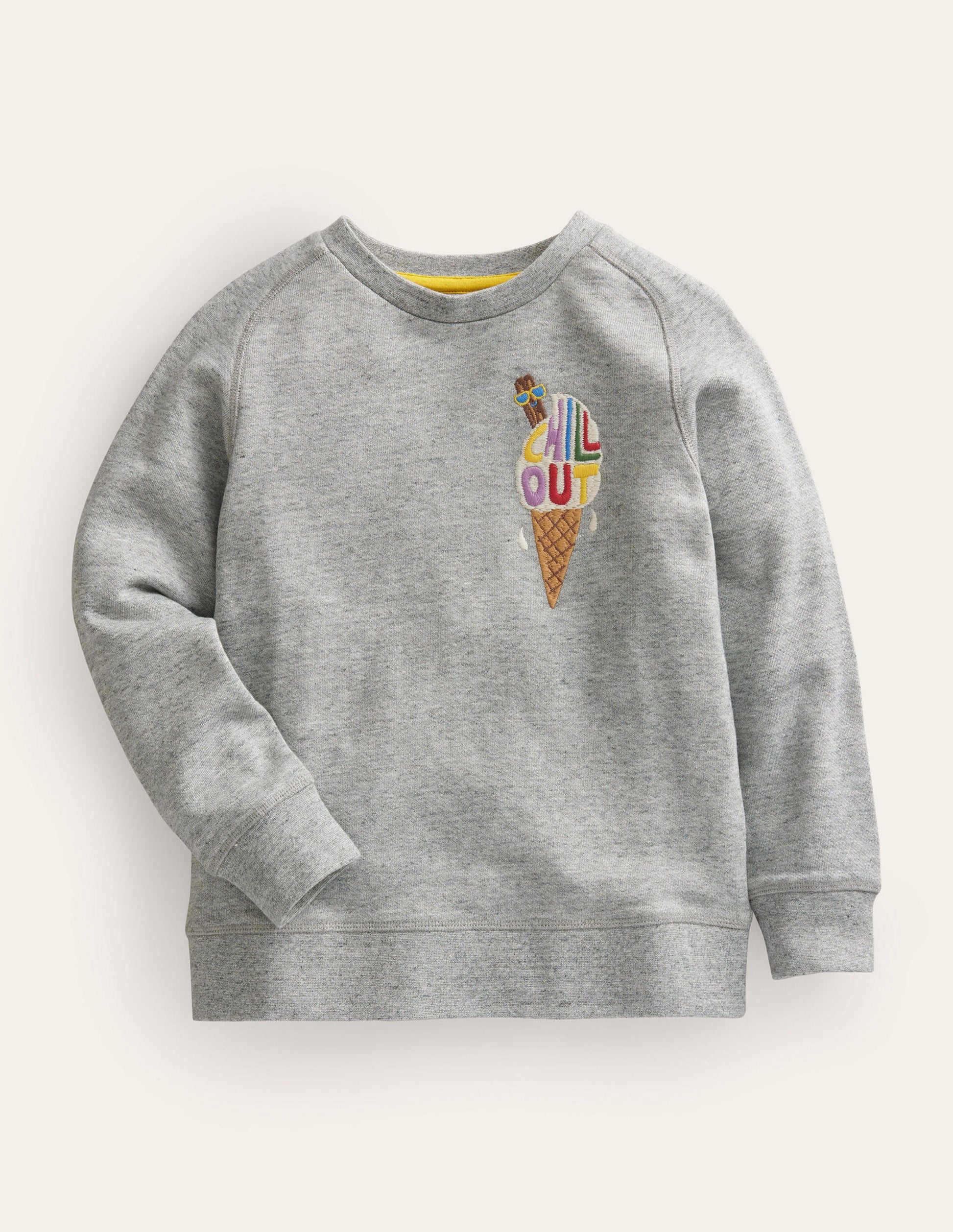 Graphic Sweatshirt-Grey Ice Cream-1