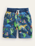 Printed Jersey Shorts-Multi Animals