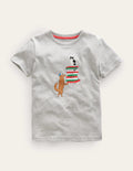 Novelty T-shirt-Grey Marl Dog