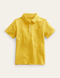 Slub Polo Shirt-Mustard Yellow