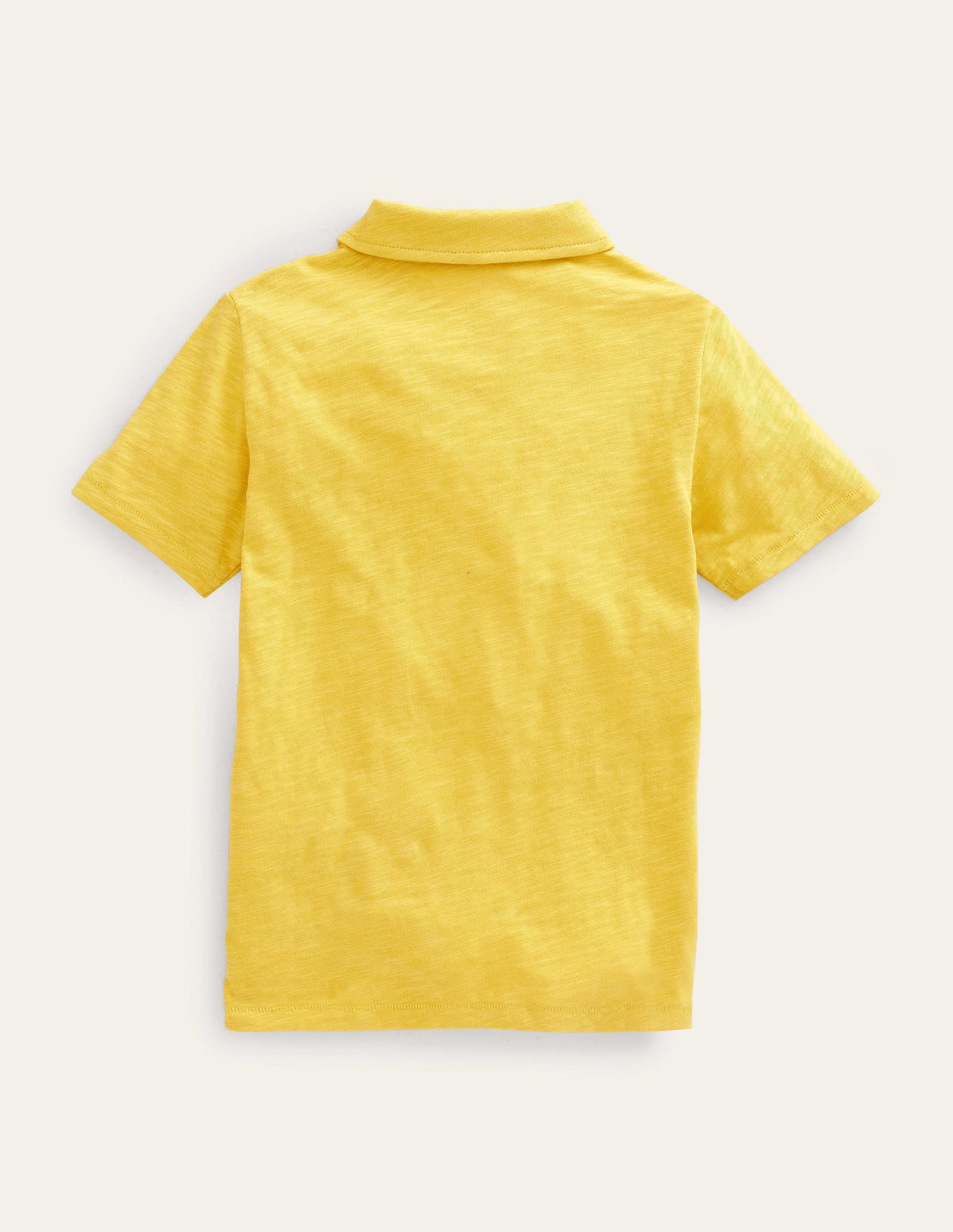 Slub Polo Shirt-Mustard Yellow - Image 2