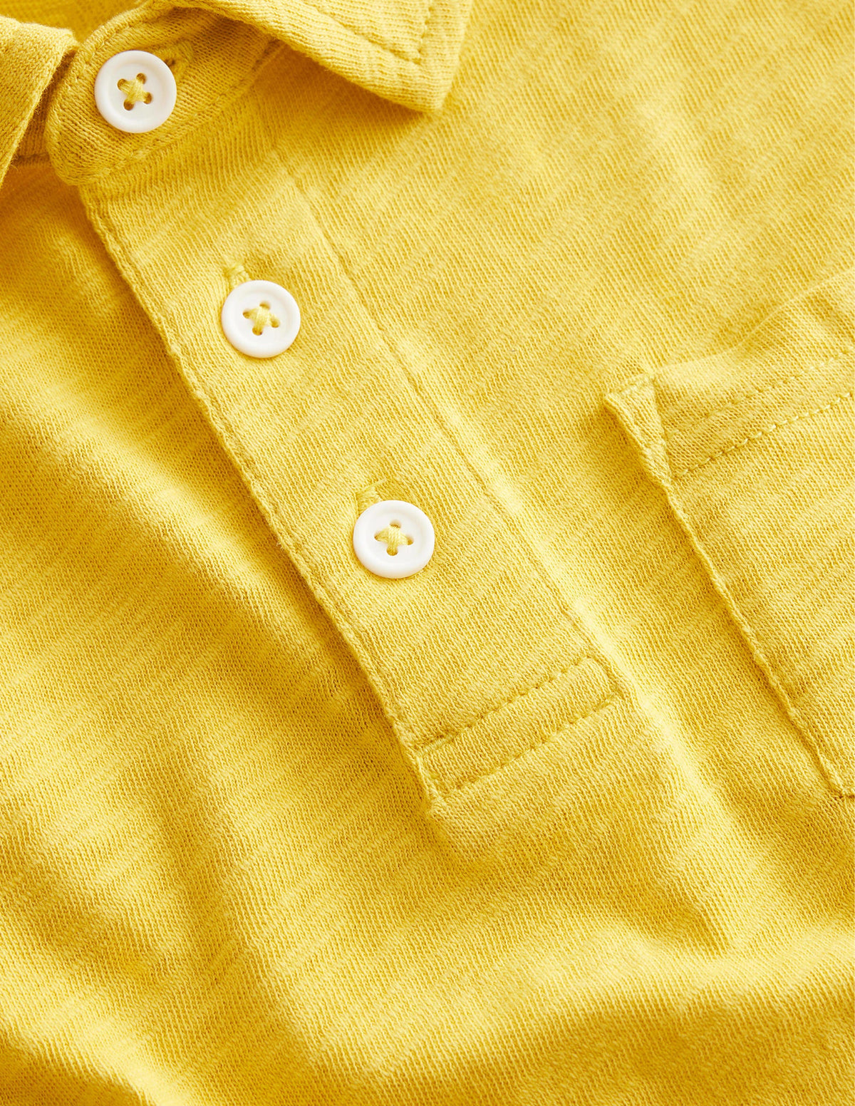 Slub Polo Shirt-Mustard Yellow-3