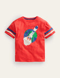 Relaxed Sporty T-shirt-Jam Red Rocket