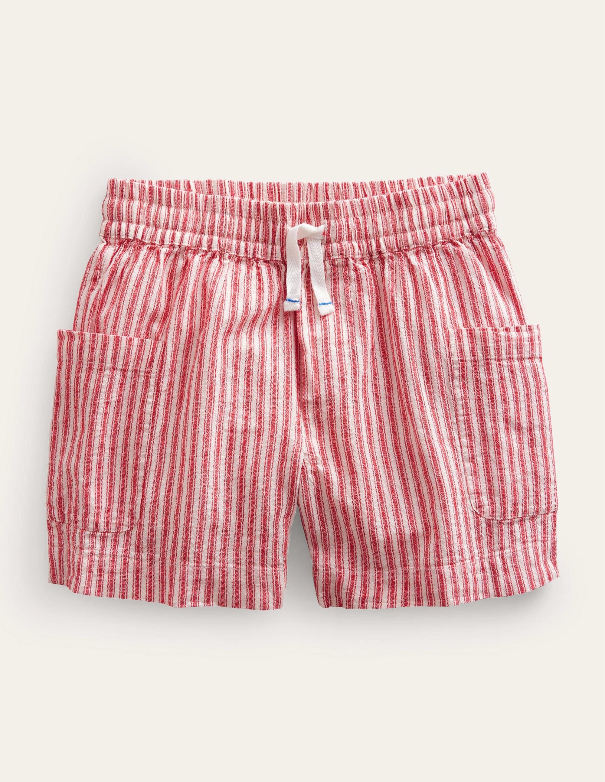 Pocket Shorts-Strawberry Tart Red Ticking - Image 1
