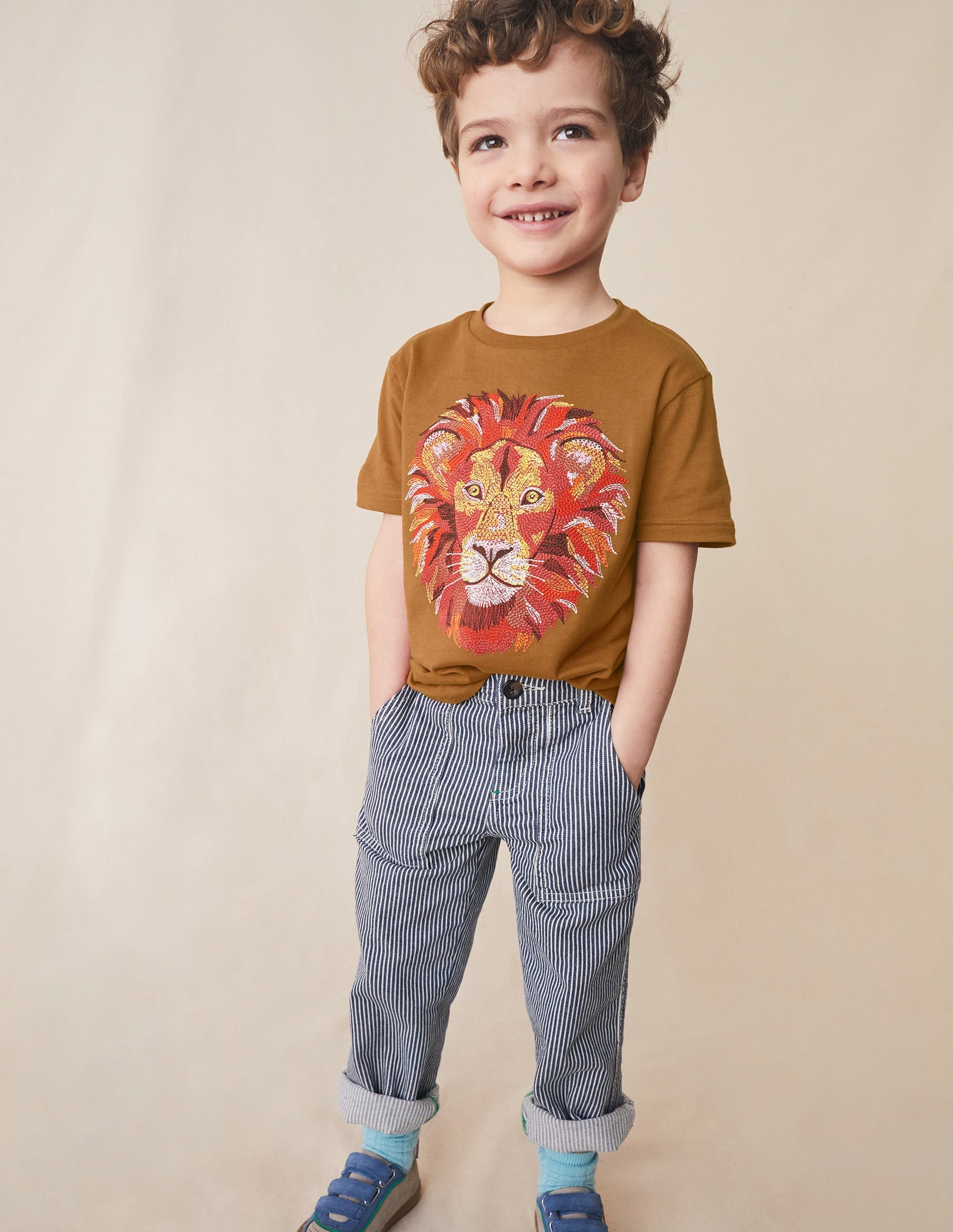 Ticking Relaxed Pocket Trouser-Ticking Stripe - Image 4