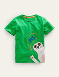 Front-and-Back T-shirt-Bright Green Meerkat