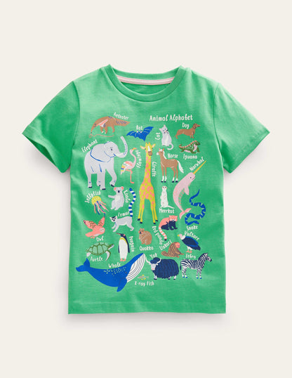 Animal Education T-shirt-Aloe Green Animal Alphabet-5