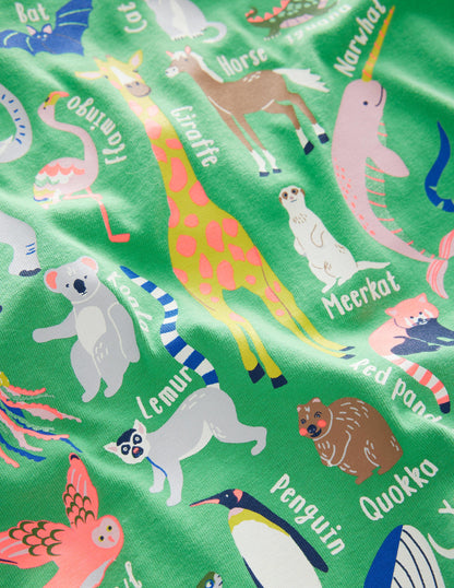 Animal Education T-shirt-Aloe Green Animal Alphabet-7