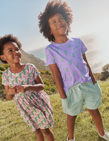 All-over Printed T-Shirt-Soft Lavender Purple Croc-1