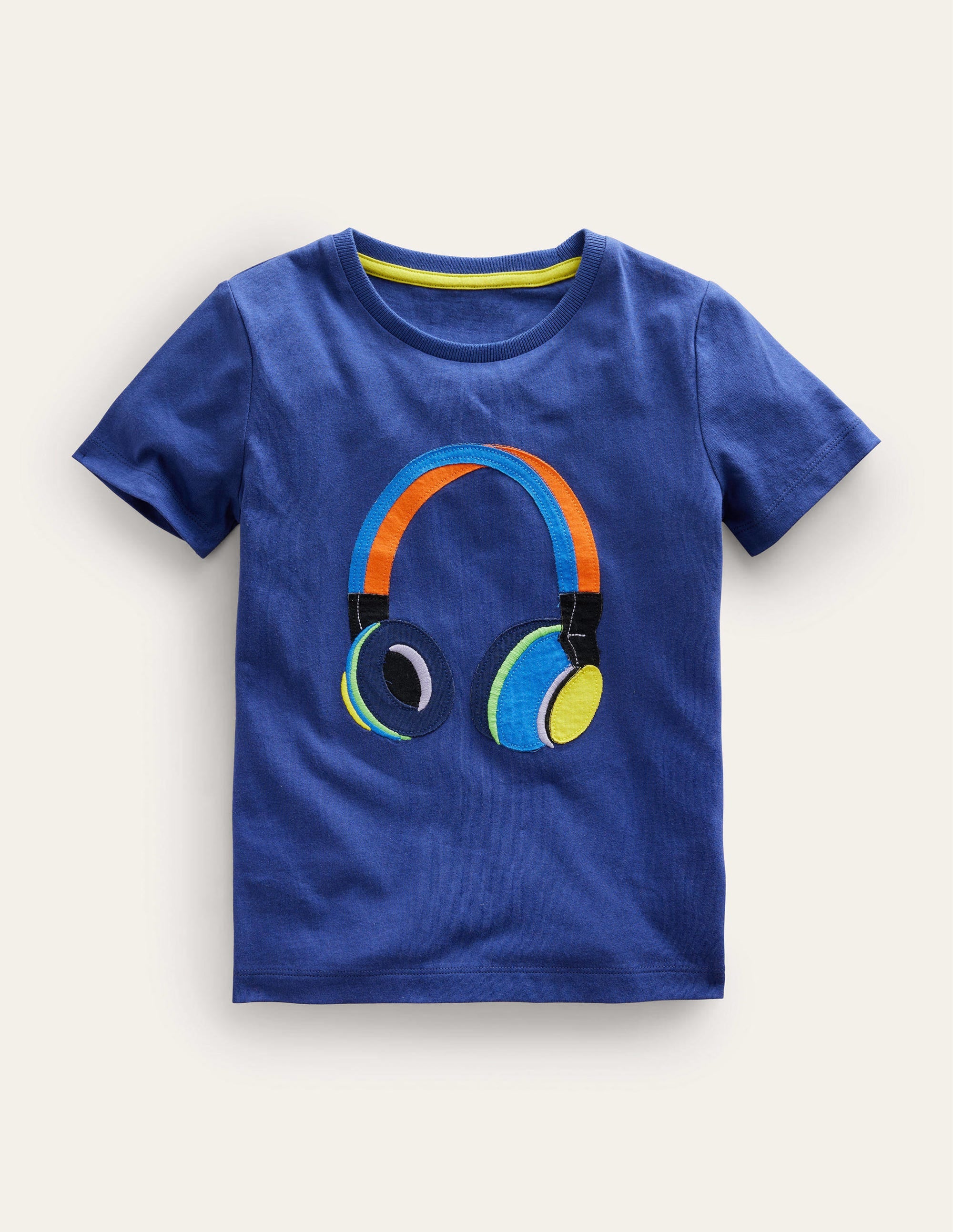 Appliqué T-shirt-Soft Blue Headphones - Image 1