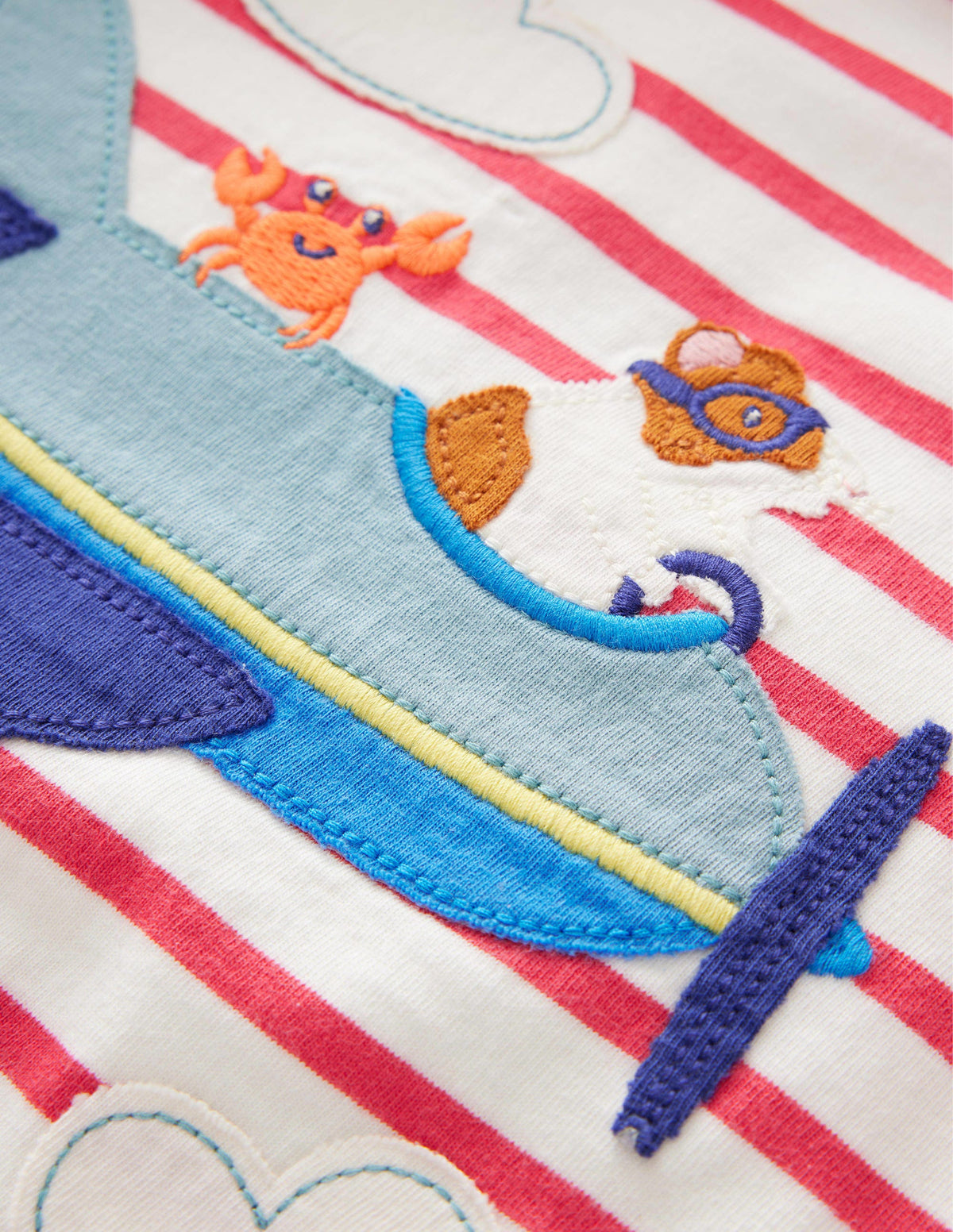 Appliqué Animal T-shirt-Ivory/Jam Guinea Pig - Image 3