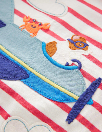 Appliqué Animal T-shirt-Ivory/Jam Guinea Pig-3
