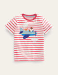 Appliqué Animal T-shirt-Ivory/Jam Guinea Pig