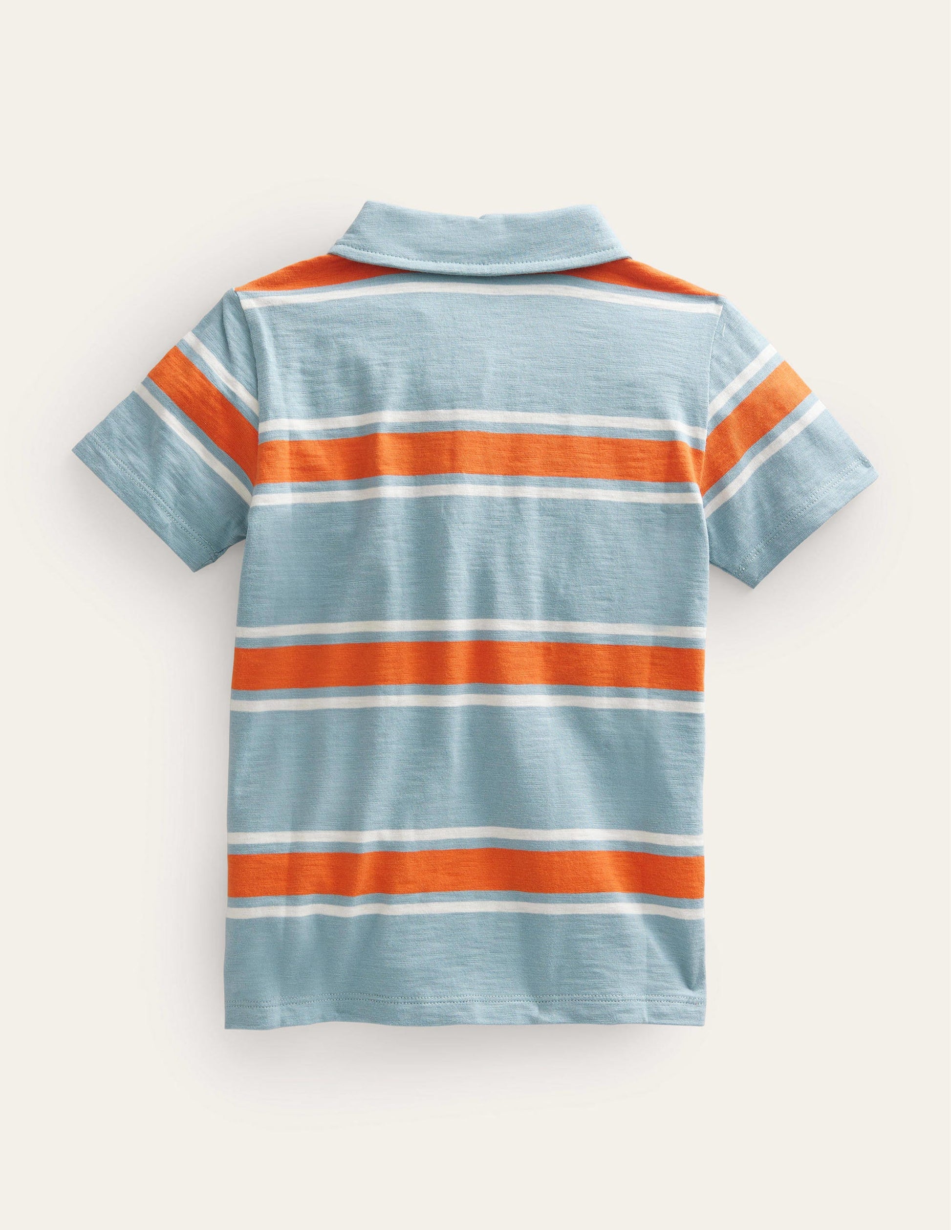 Patterned Slub Jersey Polo-Tourmaline Blue/Fire Orange-2