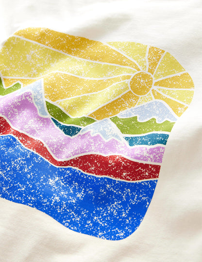 Front and Back Logo T-shirt-Ivory Sun-2