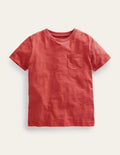 Washed Slub T-shirt-Washed Jam Red