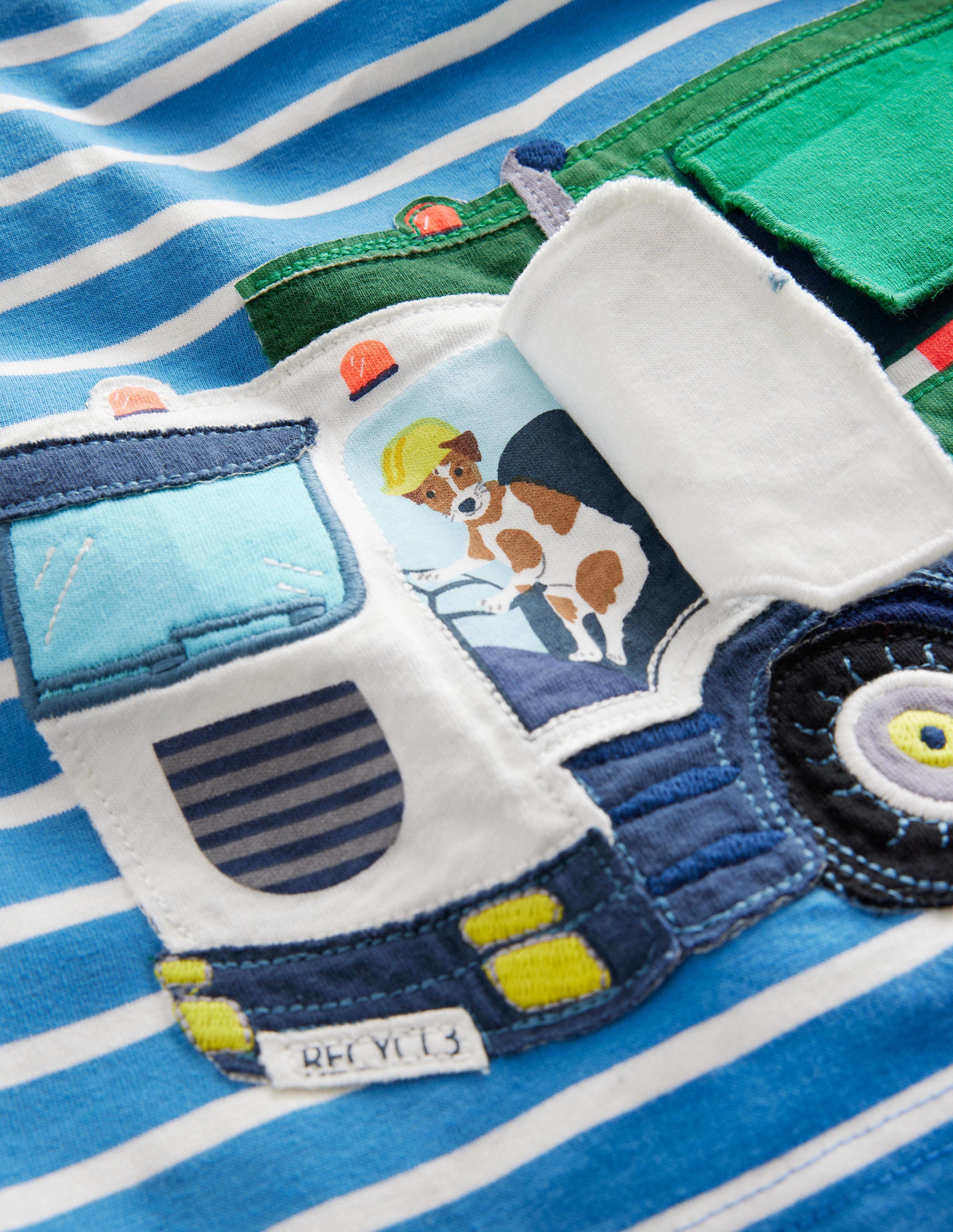 Lift-the-flap Truck T-Shirt-Elizabethan Blue/ Ivory Truck - Image 3