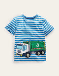 Lift-the-flap Truck T-Shirt-Elizabethan Blue/ Ivory Truck