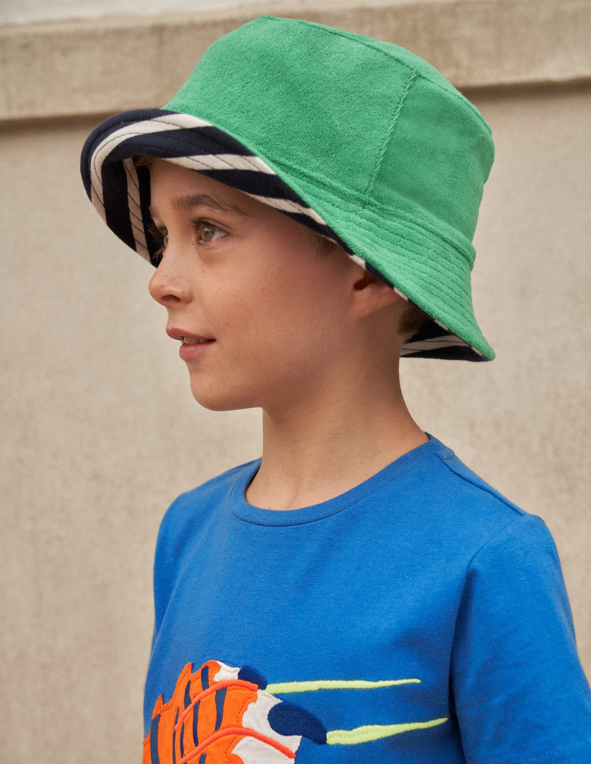 Towelling Hat-Navy Stripe - Image 4