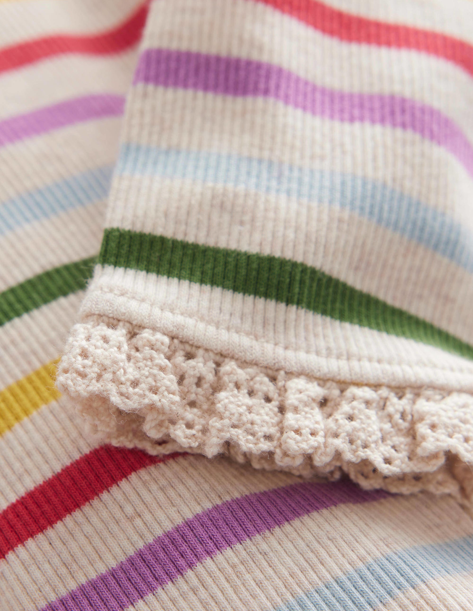 Ribbed Lace Leggings-Rainbow Stripe - Image 3