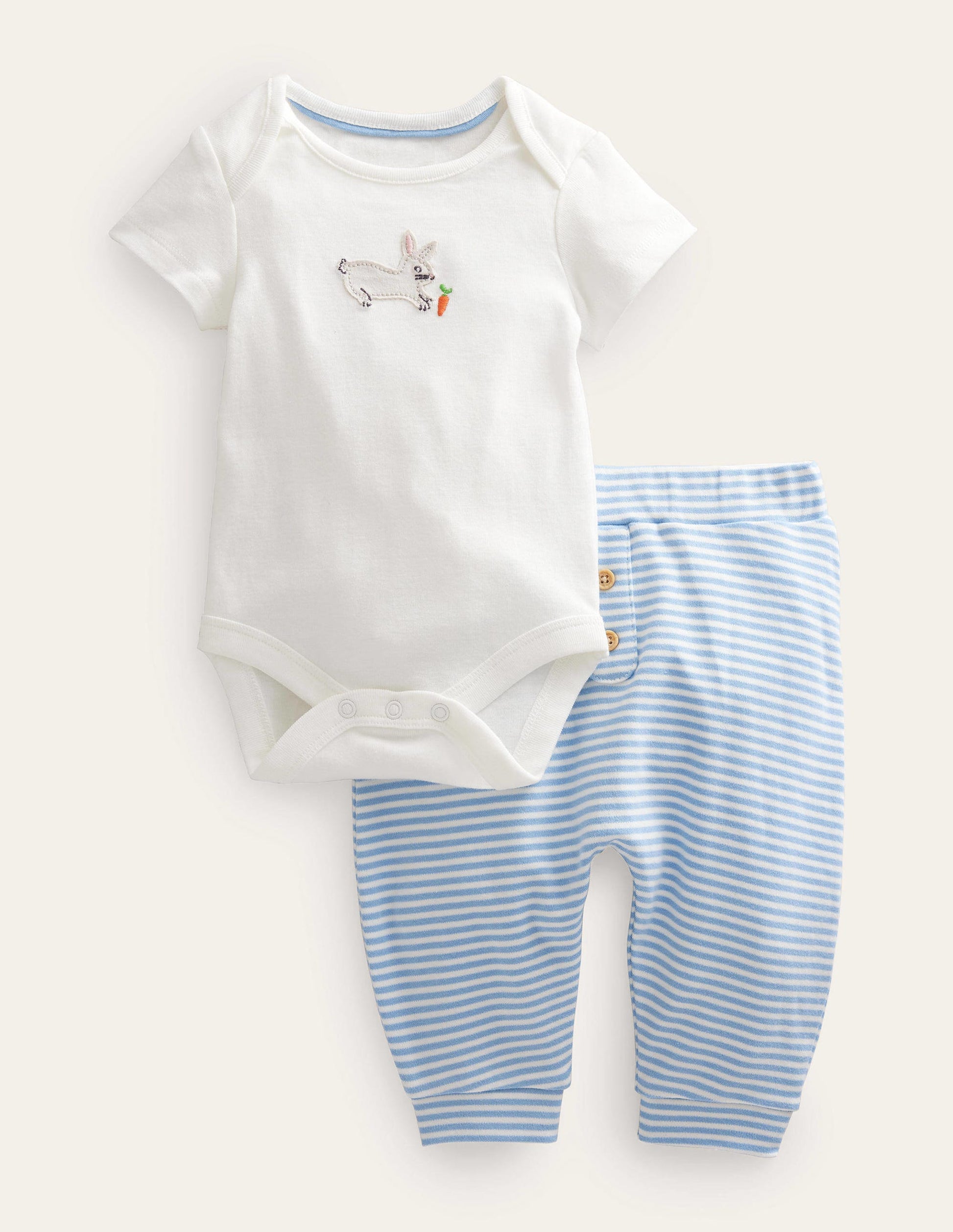 GOTS Body & Legging Set-Ivory Bunny-1