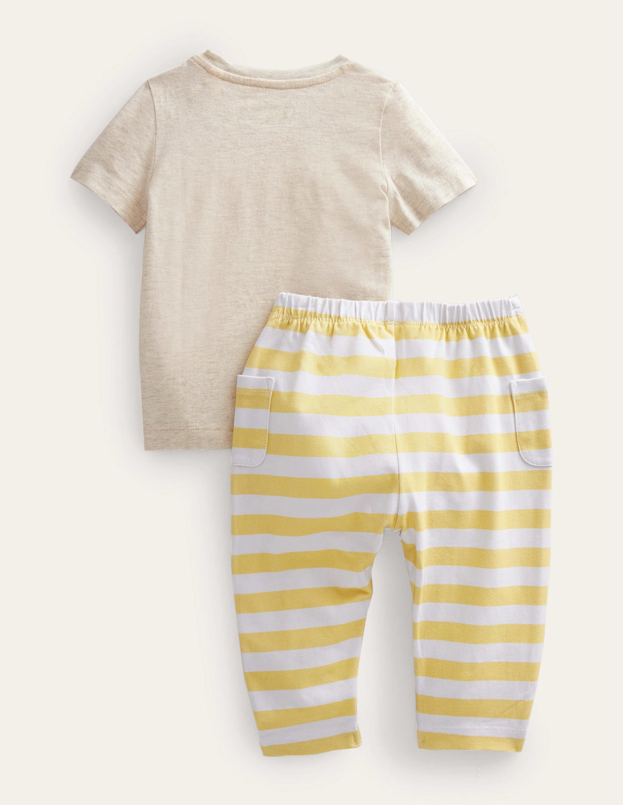 Appliqué Top and Bottom Set-Oatmeal Marl Rainbow Suns - Image 2
