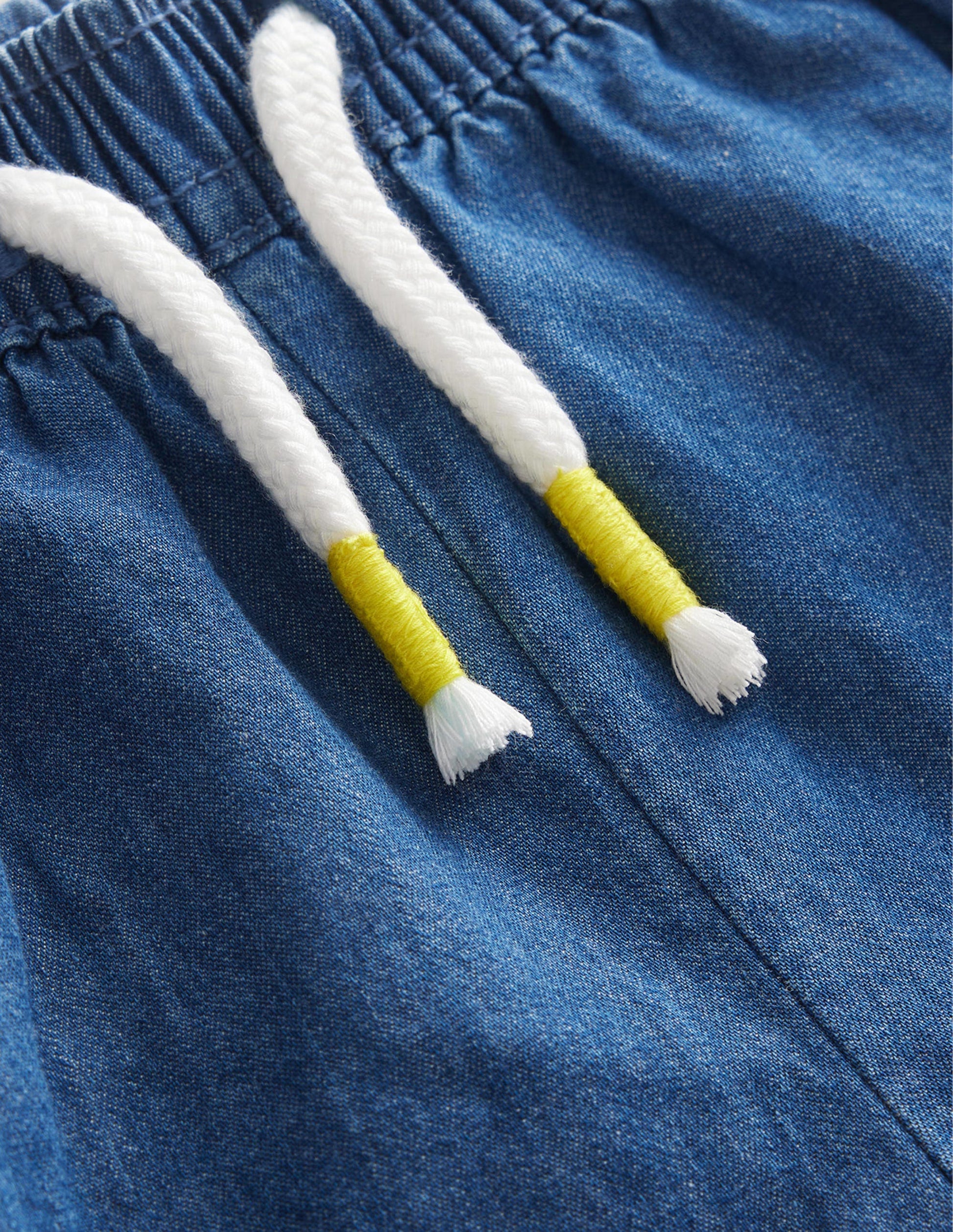 Woven Shorts-Mid Chambray-3