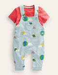 Jersey Dungaree Set-Multi Weather