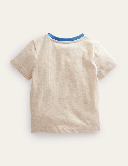 Appliqué T-shirt-Ivory Ducks
